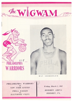 Original "The Wigwam" Program From Wilt Chamberlains Historic 100 Point Game - March 2nd 1962